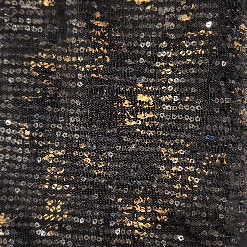 Costa Blanca Mini Dress in Black & Gold Sequin - Size Extra Small - Picture 2 of 3